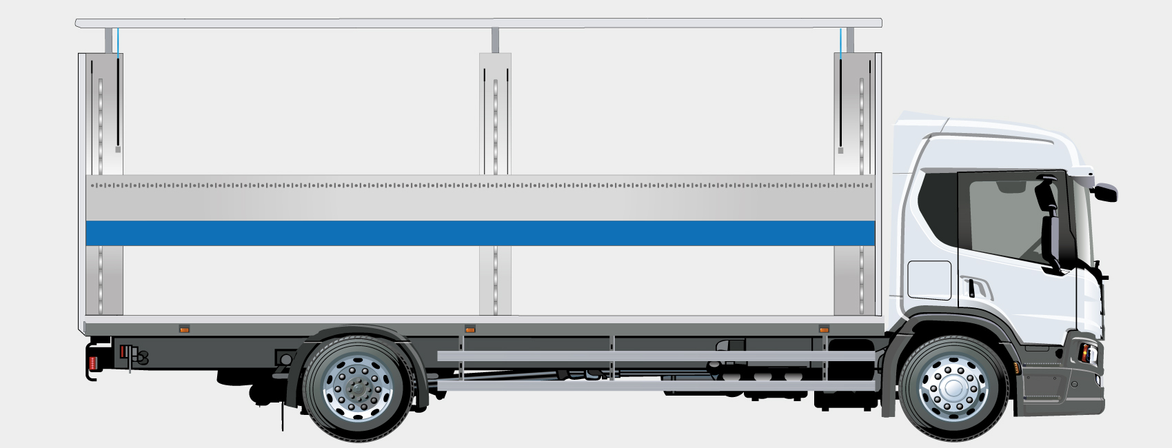 Carrossier double étages optimisant l'espace de chargement sur châssis de camion