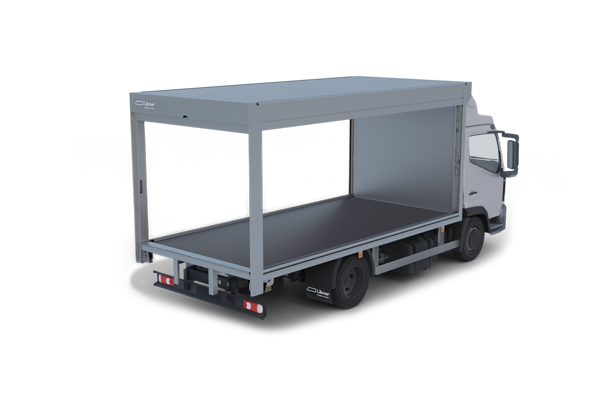 Fourgon de distribution à ouverture latérale motorisée